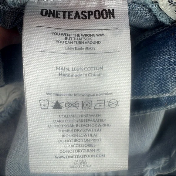 One Teaspoon Bandits Distressed Denim Shorts Sz 31 Slouchy Cutoff Jean Shorts - Picture 9 of 11